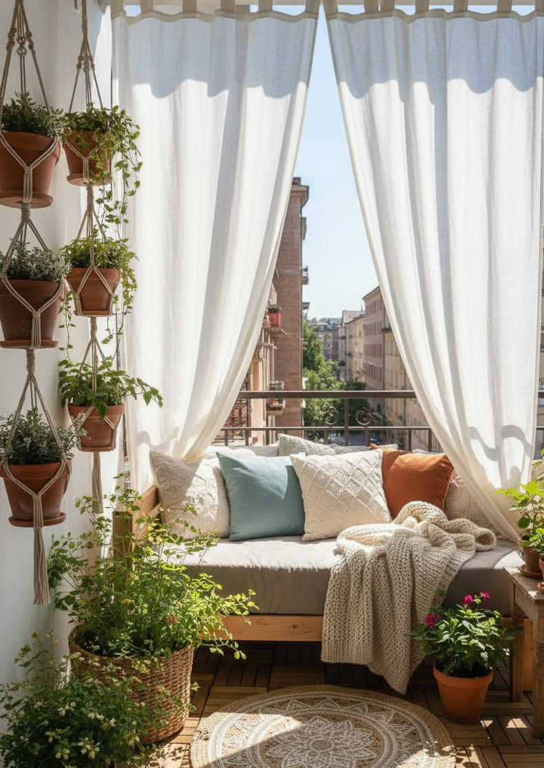 How to Use Curtains to Elevate Your Apartment Balcony