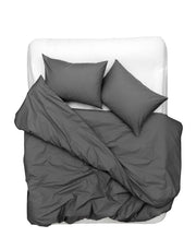 Pima Cotton Percale Bedding in Anthracite Dark Grey Color
