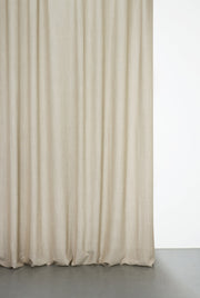 Trevira Outdoor Curtains with Linen Effect in Beige Color