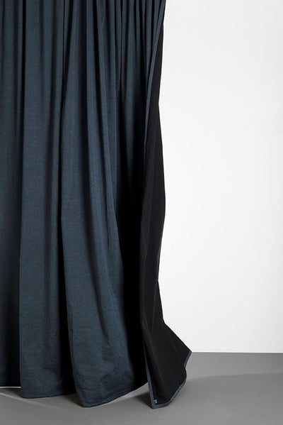 Rideaux en coton et lin « Belize » aux couleurs bleu et noir