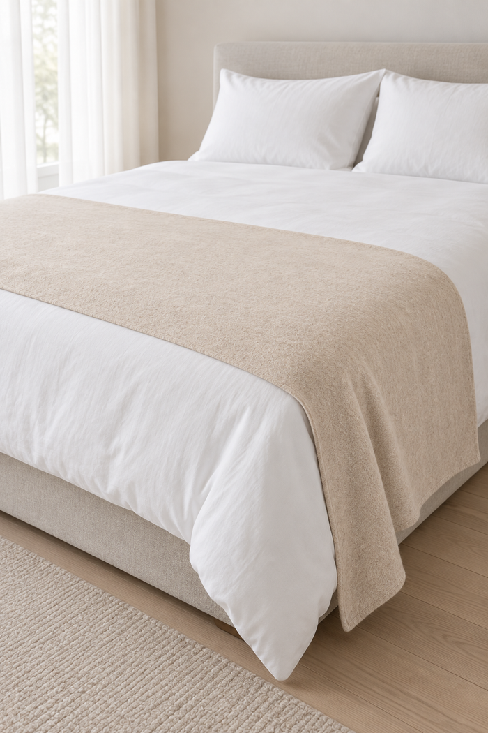 Eco Cashmere Bed Runner in Beige
