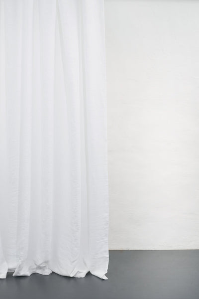 Linen Curtains Panama Weave in White Color