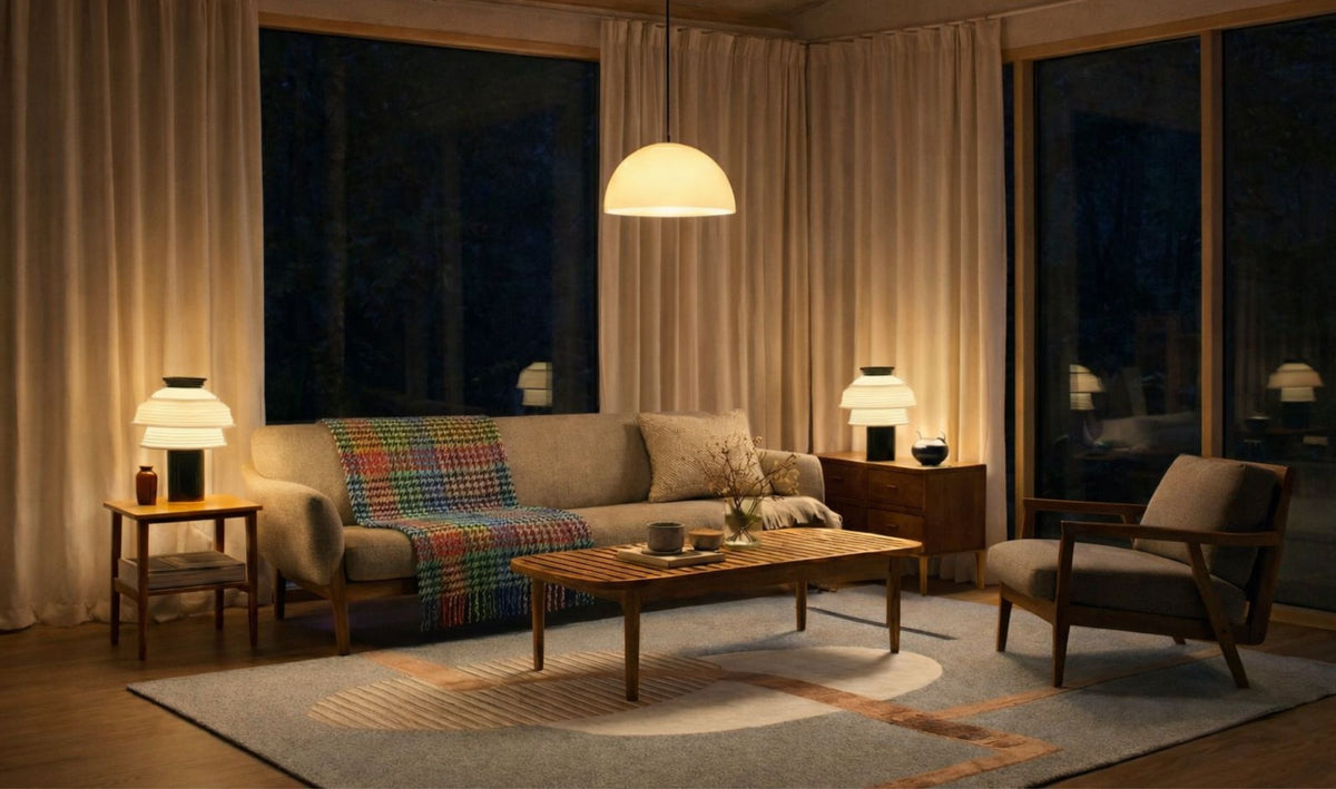 Layering Textiles with Objects and Lighting for a Balanced Interior