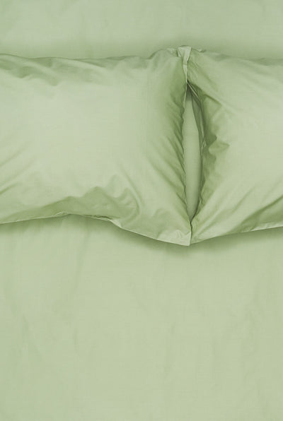 Pima Cotton Percale Bedding in Lotus Green Color