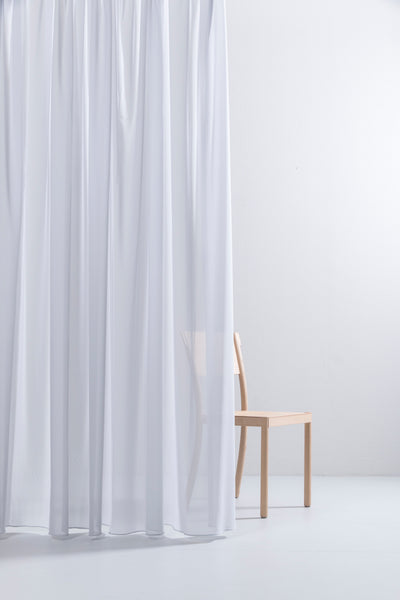 Luxury Sheer Curtains "Georgette" in Powder Blue Colour-ZigZagZurich