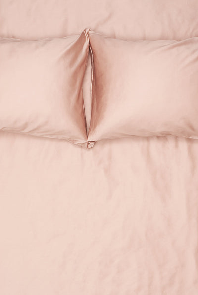 Egyptian Cotton Sateen Bedding in Misty Rose Color