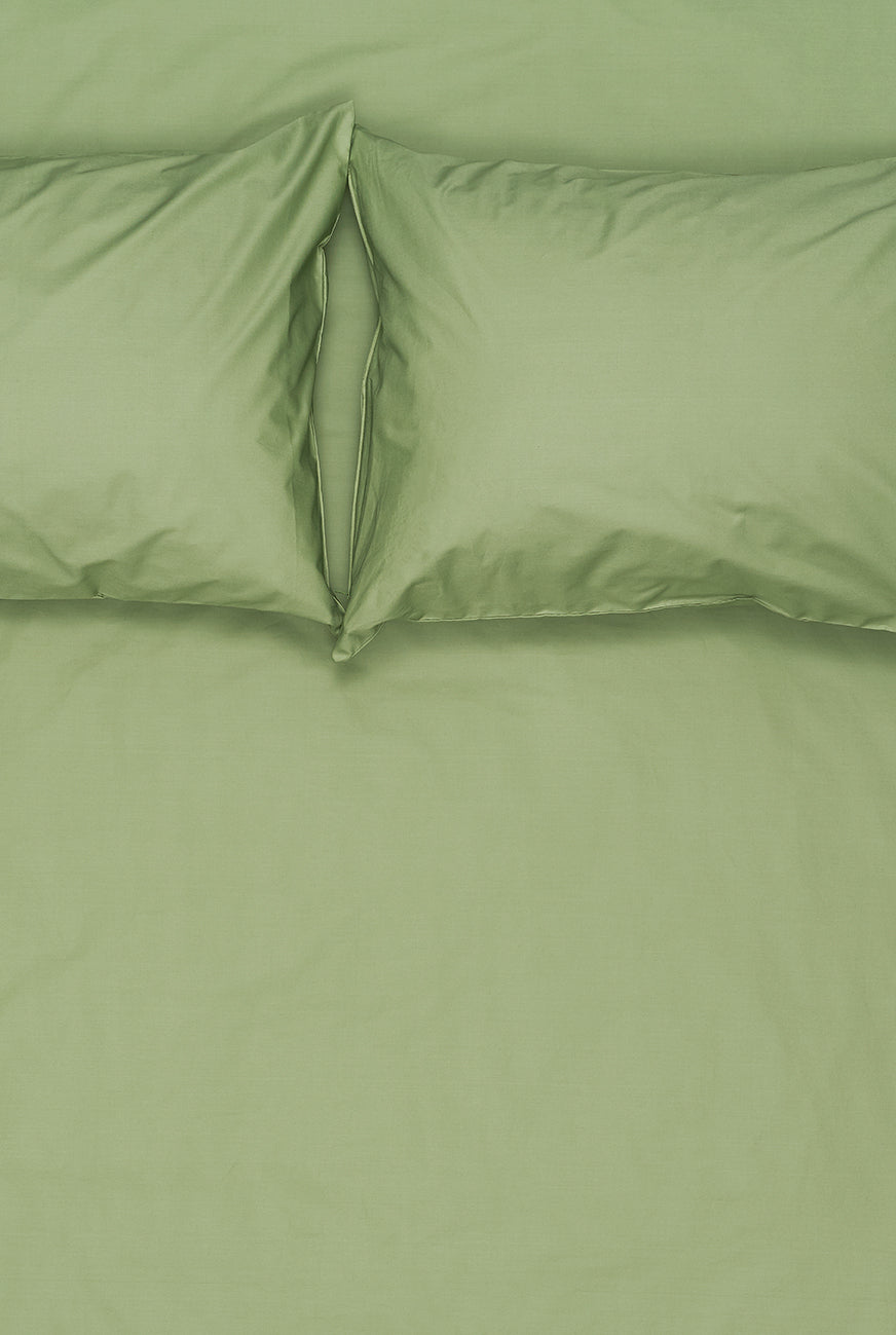 Rewe Bedding Pima Cotton Percale Bedding in Sage Green Color – ZigZagZurich