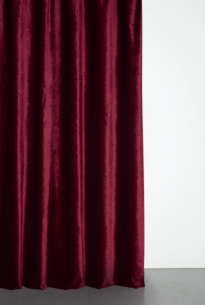 Rideau en velours de couleur rouge prune - extra larges
