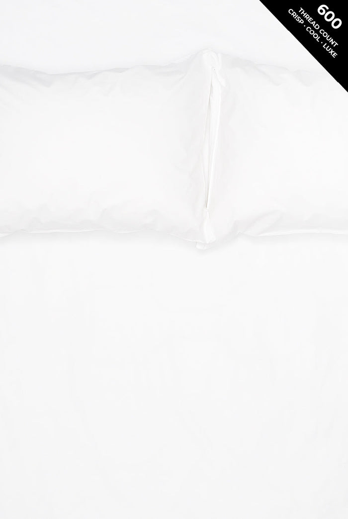 Pima Cotton Percale Bedding in White, 600 Thread Count