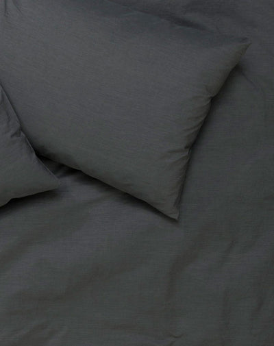 Parure de lit vintage en coton égyptien de couleur anthracite