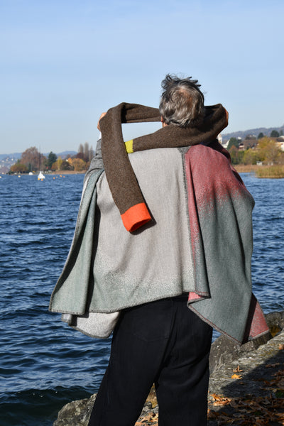 Écharpe en laine d'alpaga « Trio Colore » - Terre Néon