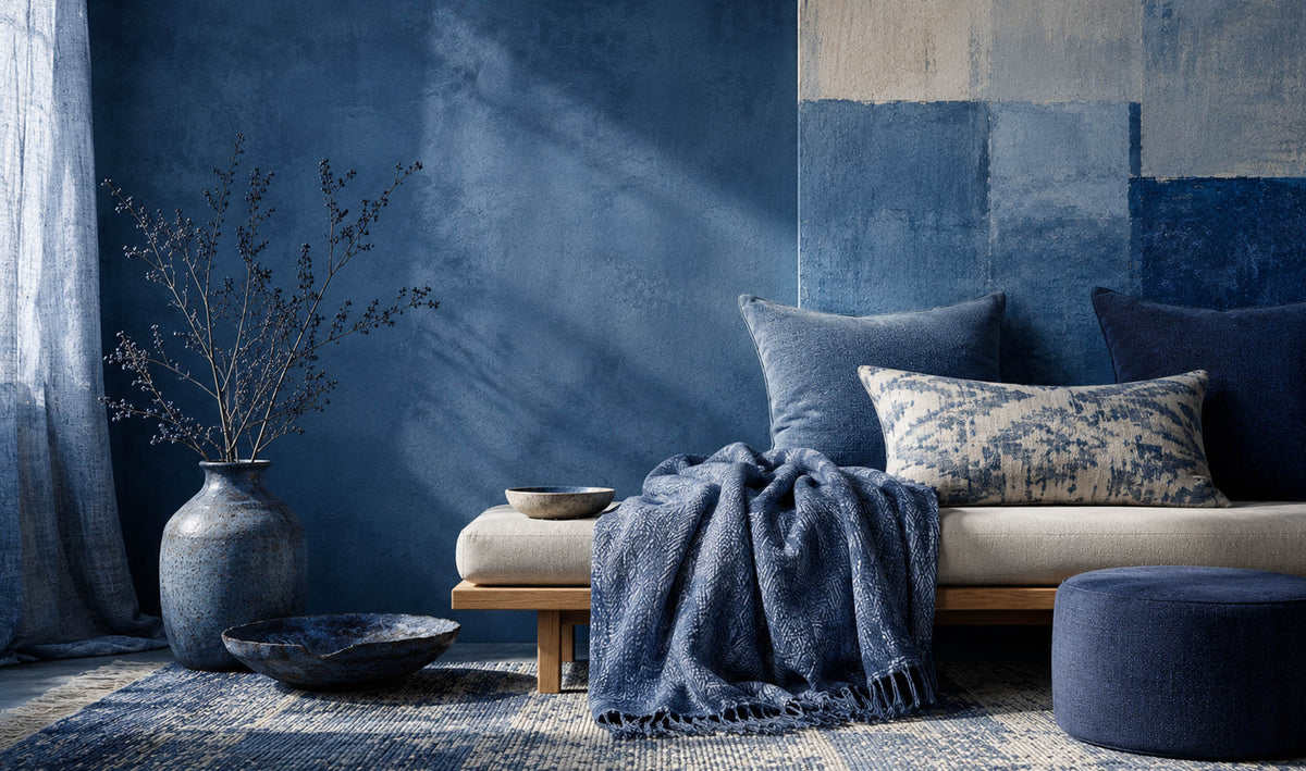Blau durch Kunst, Handwerk und Zeitgenössisches Textildesign