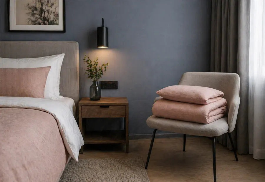Hotel blue bedding