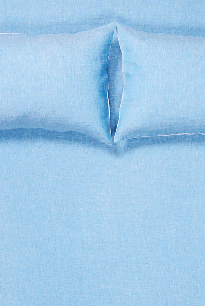 Linen Bedding Two Tone Stonewashed in Blue